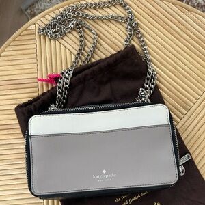 Kate Spade Two-Tone Wallet with Silver Chain